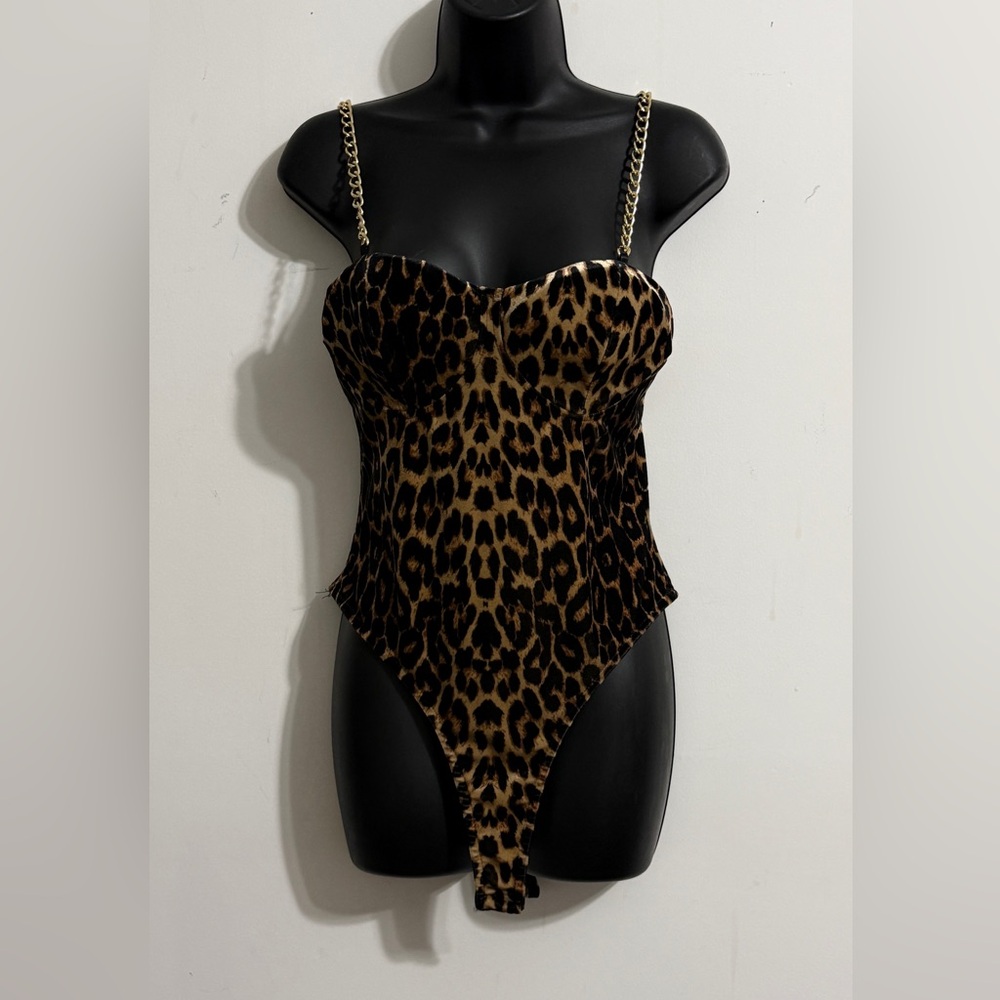 Fashion Nova Women's Leopard One Piece Body Suit